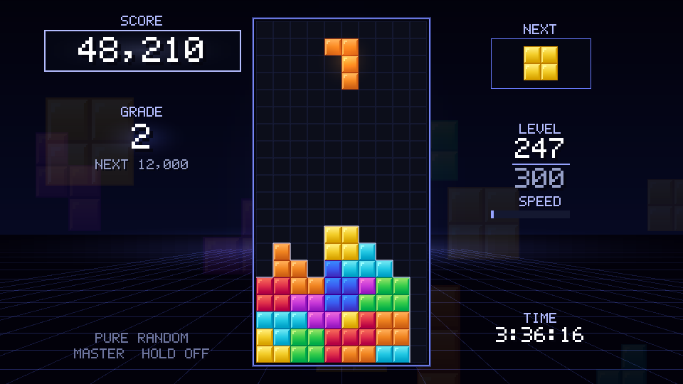 Gravity Grade: a falling-block game at level 247