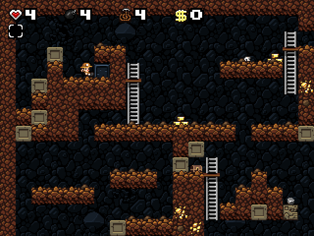 Spelunky Classic: a randomly generated cave level